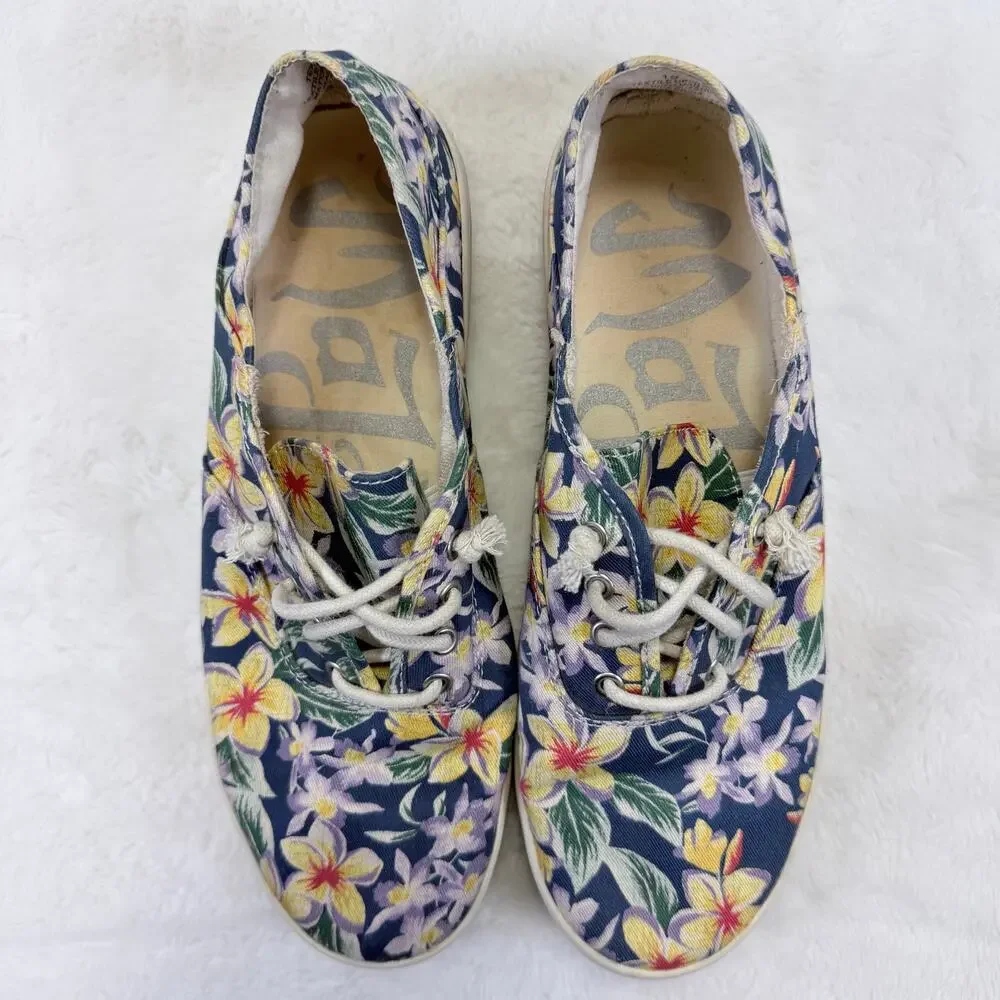 Mad Love Women’s Kendra Floral Canvas Lace-Up Casual Sneakers Size 10